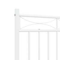 Bedframe met hoofd- en voeteneinde metaal wit 140x200 cm - thumbnail