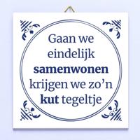 Tegeltje Gaan we eindelijk samenwonen krijgen we zo'n kut tegeltje - thumbnail