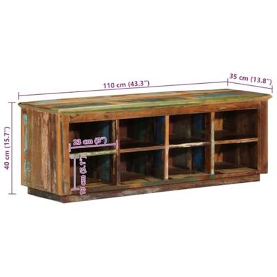 Schoenenkast Bruin 110 x 35 x 40 cm Massief gerecycled hout