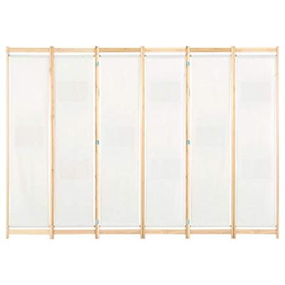VidaXL Kamerscherm met 6 panelen 240x170x4 cm stof crème