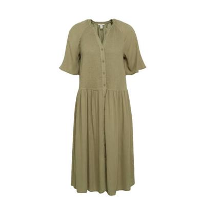 edc Women jurk met plooien kaki