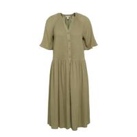 edc Women jurk met plooien kaki - thumbnail