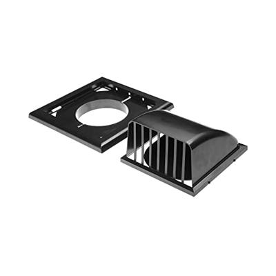 Kunststof Gevelkap Met Klep - Zwart - Aansluiting Ø 100mm