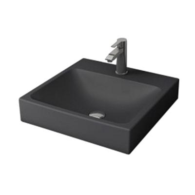 Wastafel BWS Bocchi Scala Arch 48,5x48cm Mat Antraciet Met Kraangat Wastafel BWS Bocchi Scala Arch 48,5x48cm Mat Antraciet Met Kraangat