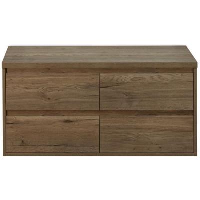 Porto Badmeubelset 120 cm - 4 Laden Tabacco - Wastafelbovenblad Tabacco