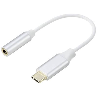 Renkforce RF-6056890 USB-C / Jackplug Adapter [1x USB-C - 1x Audio, stereo (3,5 mm aansluiting)] Wit Aluminium-stekker 0.1 m