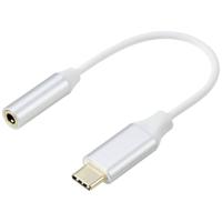 Renkforce RF-6056890 USB-C / Jackplug Adapter [1x USB-C - 1x Audio, stereo (3,5 mm aansluiting)] Wit Aluminium-stekker 0.1 m - thumbnail