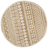 VidaXL Vloerkleed handgemaakt met witte print 120 cm jute - thumbnail