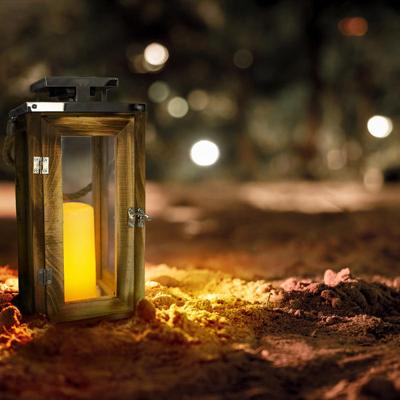 Lantaarn op zonne-energie - LUMISKY - OAKY - Kaarseffect - Warm witte LED