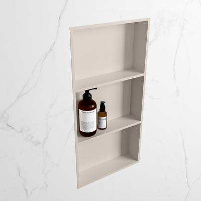 MONDIAZ EASY Nis 59,5x29,5cm in solid surface kleur Linen | Linen. 3 vakken geschikt voor in- of opbouw