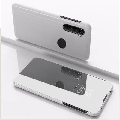 Voor Xiaomi Redmi Note 8 plating spiegel horizontale Flip lederen draagtas met beugel holster (zilver) Voor Xiaomi Redmi Note 8 plating spiegel horizontale Flip lederen draagtas met beugel holster (zilver)