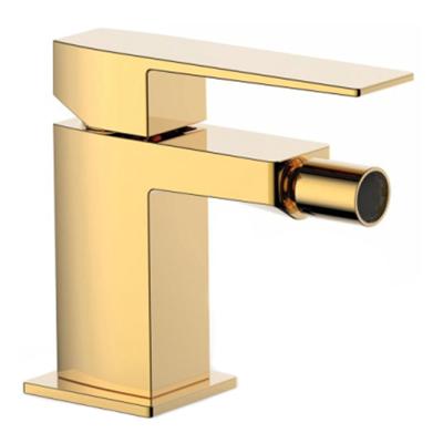 Bidetkraan Tres Slim | Opbouw | Mengkraan | 1-hendel | Vierkant | 24k Goud glans