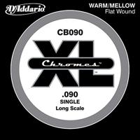 D&apos;Addario CB090 XL Single Bass Chromes Flat Wound 090 Long Scale single snaar bassgitaar - thumbnail