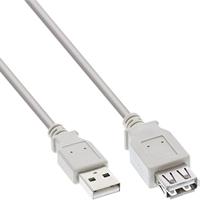 InLine 34605X USB 2.0 verlenging, stekker/bus, type A, beige/grijs, 5 m - thumbnail
