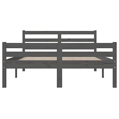 Bedframe massief hout grijs 140x190 cm