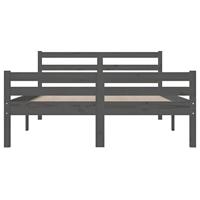 Bedframe massief hout grijs 140x190 cm - thumbnail