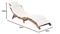 VidaXL Zonligstoelen massief acacia hout crèmekleurig - thumbnail
