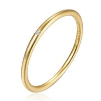 Elenza Thin .925 Zilveren Ring met Gouden Plating en Zirconia - 1mm-17mm - thumbnail