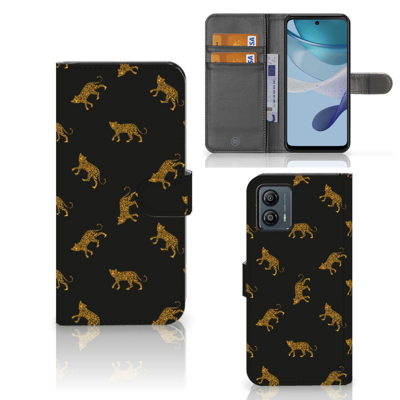 Telefoonhoesje | Met pasjeshouder | voor Motorola Moto G53 Leopards
