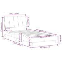 Bedframe met hoofdeinde fluweel blauw 100x200 cm - thumbnail