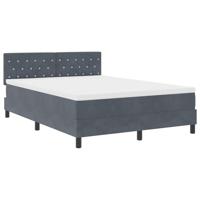 Boxspring bed met matras Donkergrijs 160 x 200 cm Fluweel - thumbnail