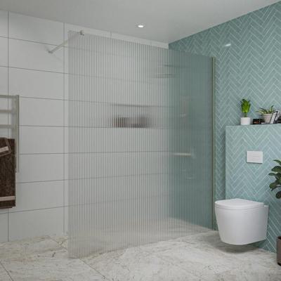 Fortifura Galeria inloopdouche - 180x200cm - ribbelglas - wandarm - Geborsteld RVS PVD (RVS) SW797957/SW797908