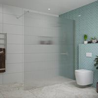 Fortifura Galeria inloopdouche - 180x200cm - ribbelglas - wandarm - Geborsteld RVS PVD (RVS) SW797957/SW797908 - thumbnail