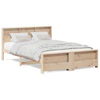 Bedframe met hoofdeinde Bruin 140 x 200 cm Massief grenenhout - thumbnail