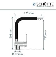 Keukenmengkraan Schutte Rio Hoge Draaibare Uitloop Chroom en Mat Zwart - thumbnail