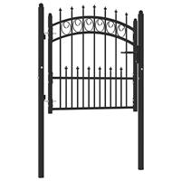 VidaXL Poort met speerpunten 100x100 cm staal zwart - thumbnail