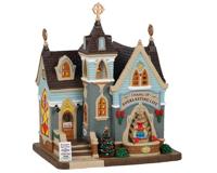 Lemax chapel of everlasting life verlichte kerk Caddington Village 2021 - thumbnail