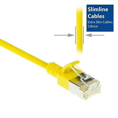 ACT Gele 10 meter LSZH U/FTP CAT6A datacenter slimline patchkabel snagless met RJ45 connectoren ACT Gele 10 meter LSZH U/FTP CAT6A datacenter slimline patchkabel snagless met RJ45 connectoren