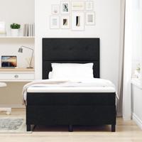 Boxspringbed met matras stof zwart 120x200 cm - thumbnail
