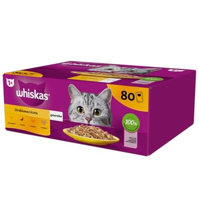 WHISKAS Poultry feast in jelly - natvoer voor katten - 80 x 85 g