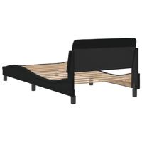 Bedframe met hoofdbord stof zwart 100x200 cm - thumbnail