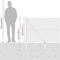VidaXL Afrasteringspaal zilver 10 x 0,8 m (25 x 25 mm gaas) staal - thumbnail