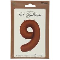 Folieballon Cijfer 9 Bruin Mat (86cm) - thumbnail