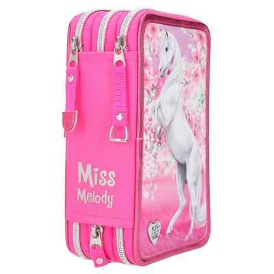 Miss Melody etui Cherry Blossom 20 cm polyester roze 44 delig Miss Melody etui Cherry Blossom 20 cm polyester roze 44 delig