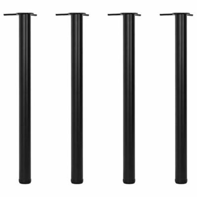 Tafelpoten in hoogte verstelbaar zwart 870 mm 4 st