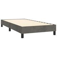 Boxspring met matras fluweel donkergrijs 90x200 cm - thumbnail