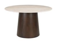 Sohome Ronde Eettafel 'Margred' Marmer en mangohout, 130cm - thumbnail