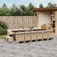 17-delige Tuinset met kussens poly rattan beige - thumbnail