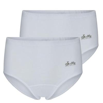 2-pak Julia taille slip met badstof kruisje "Softly" - Hoge Katoenen dames onderbroek - Oma ondergoed - XL - Huidskleur | Dames slip - Onderbroek -