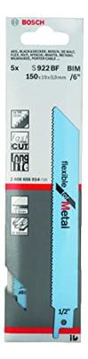 Bosch Professional S922BF Reciprozaagblad 150mm Flexible for Metal VE=5 - 2608656014