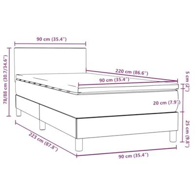 Boxspring met matras fluweel zwart 90x220 cm