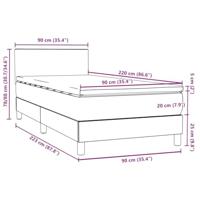 Boxspring met matras fluweel zwart 90x220 cm - thumbnail