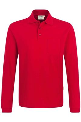 Hakro 809 Long-sleeved pocket polo shirt Top - Red - L