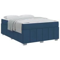 Bedframe met matras Blauw 160 x 200 cm Stof - thumbnail