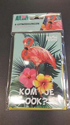 Uitnodigingen Animal Planet Flamingo, 6st. Uitnodigingen Animal Planet Flamingo, 6st.