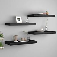 VidaXL Wandschappen zwevend 4 st 50x23,5x3,8 cm mdf zwart - thumbnail